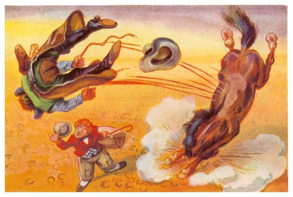 Bild 42. Ein Cowboy fliegt durch die Luft